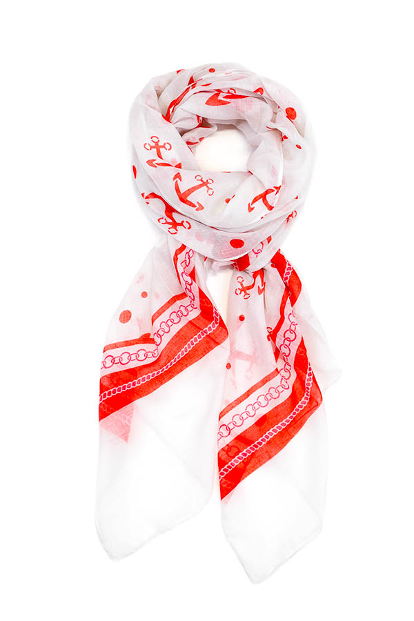 Kally scarf with fringe - White –