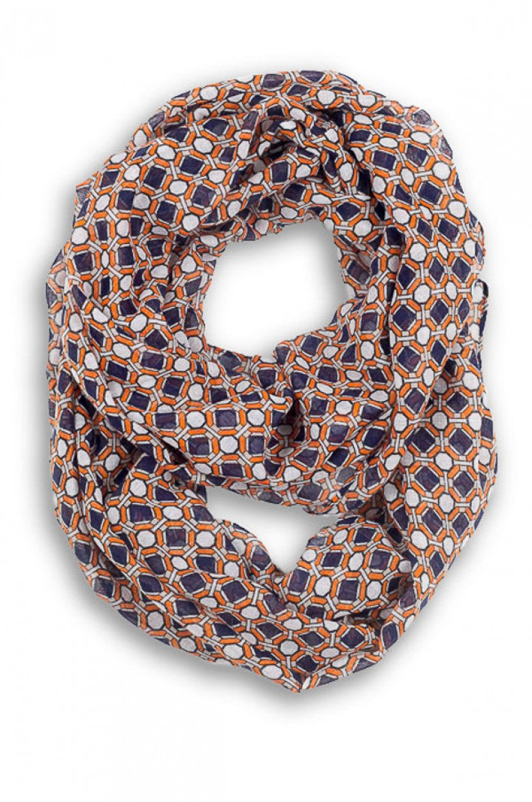 Circles Print Wool Scarf